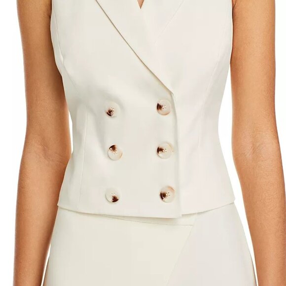 AQUA Double-Breasted Vest Ivory M NWT - Picture 6 of 8
